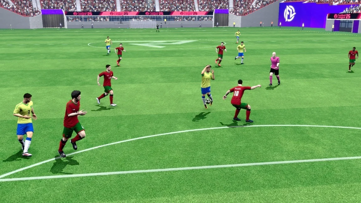 Live gameplay moment showing active player attention inside Football League
