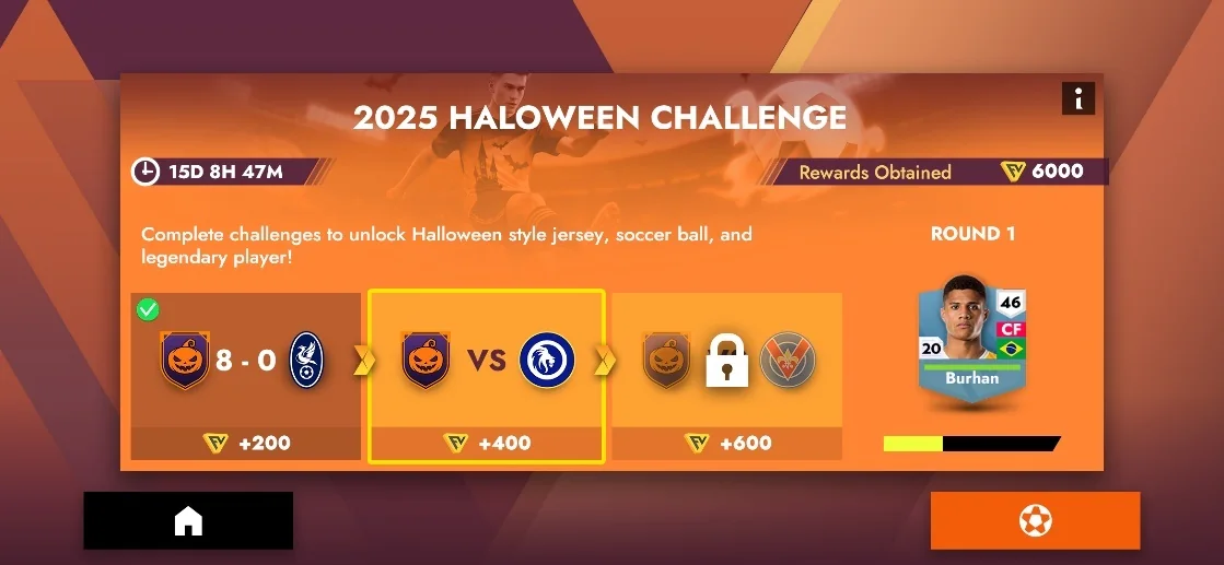 Halloween live event screen inside Football League